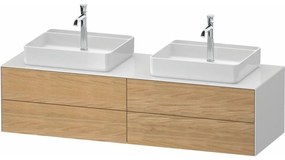 DURAVIT White Tulip závesná skrinka pod dve umývadlá na dosku, 4 zásuvky, 1600 x 550 x 408 mm, dub prírodný masív/biela vysoký lesk, WT4868BH5850000