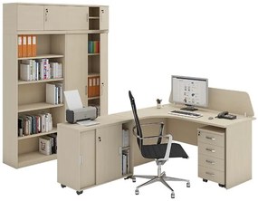 Zostava kancelárskeho nábytku MIRELLI A+, typ C, nadstavba, breza