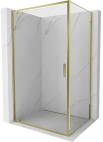 Mexen Exo, výklopný sprchový kút 70 x 85 cm, číre sklo, zlatá, 8181-070-085-50-00