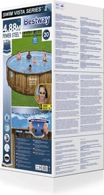 LEAN Okrúhly rámový záhradný bazén Swim Vista 488 x 122 cm