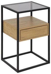 Nočný stolík ZEIN dub/čierna