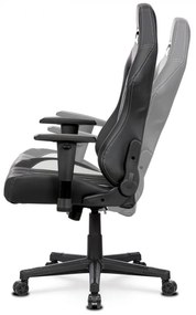 Autronic -  Herné kreslo E-RACER KA-F06 GREY, poťah sivá a čierna ekokoža