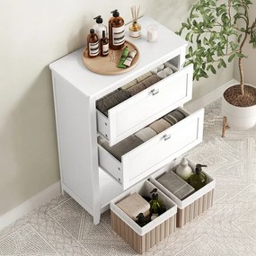 Autronic BONTEC Kúpeľňová skrinka 60x30x80cm, mdf, biela, AUK-E1054 WT Farba: Biela