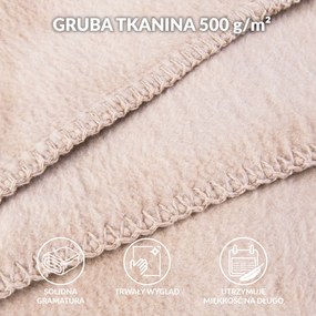 BAVLNENÁ DEKA BAT 150X200 CM SVETLOBÉŽOVÁ