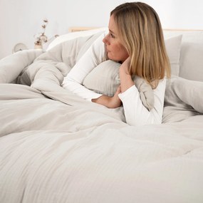 Goldea mušelínové posteľné obliečky – prírodné 150 x 200 a 50 x 60 cm