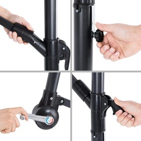Kingsleeve Záhradný slnečník, hliník, modrý - Ø 330 cm