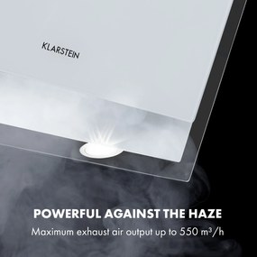 Klarstein Mirage 60, digestor, 60 cm, nástenný, 550 m³/h, A++, dotykový panel, biely