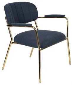 WLL JOLIEN ARMCHAIR GOLD kreslo Modrá