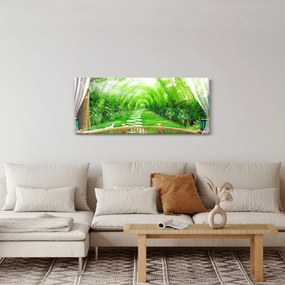 Obraz - Výhľad na tropickú záhradu (120x50 cm)