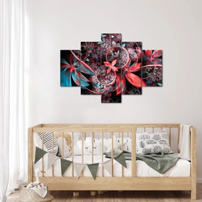 Abstraktný obraz exotických kvetov (150x105 cm)