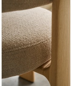 Béžové/v prírodnej farbe jedálenské kreslo s podrúčkami z jaseňového dreva Granite – Kave Home