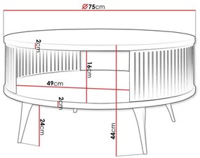 Konferenčný stolík Mezanoa (čierna + dub craft zlatý) . Vlastná spoľahlivá doprava až k Vám domov. 1103731