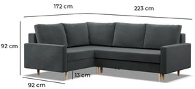 Rohová rozkladacia sedačka BLANK Elegant ľavá, žltá