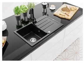 Granitový drez MEXEN BRUNO 79,5x49,5 cm čierny