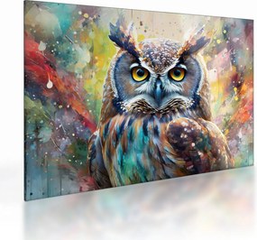 Sklenený obraz - Maľba sovy (70x50 cm)