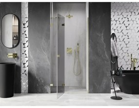 Mexen, Mexen Lunar výklopné sprchové dvere ľavé 80 cm, transparentné, zlaté - 834-080-000-50-00-L