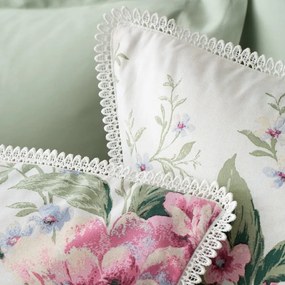 Krémové obliečky na dvojlôžko 200x200 cm Bridgerton Penelope Floral – Catherine Lansfield