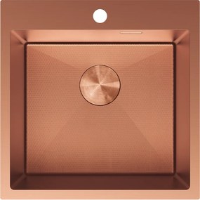Mexen Solix, 1-komorový nerezový drez 500 x 500 mm, brúsená meď, vzor voština, 6407501000-65HC