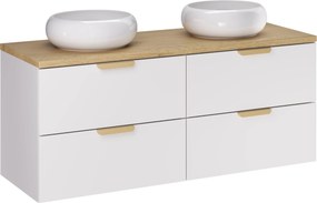 Comad Kúpeľňová skrinka s doskovými umývadlami set Aster White 120 biela/dub cremona