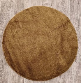 Okrúhly zlatý koberec Plush Deluxe – huňatý plyšový koberec Rozmer: 60x60 cm