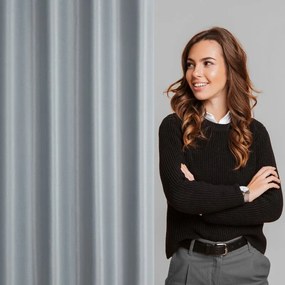 Dekorstudio Záves SELINA s lesklou niťou na dekoračných kolieskach - sivý