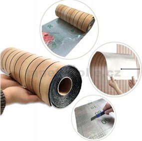 Samolepiace lamely na stenu R01, cena za kus, rozmer 300 cm x 40 cm, hnedé, IMPOL TRADE