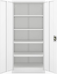 Uzamykateľná skriňa na dokumenty biela JAN H D600 900 x 1950 x 600 mm