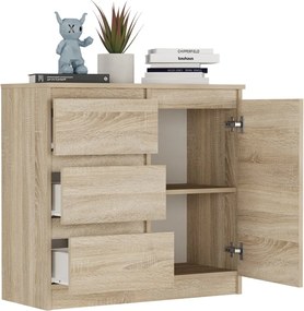 Komoda R-80-S3 so zásuvkami 80 cm - rôzne farebné prevedenia sonoma