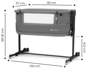 KINDERKRAFT - Detská postieľka NESTE GROW tmavošedá