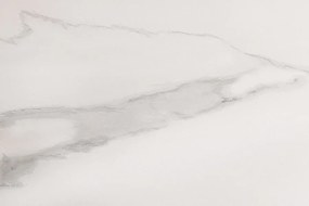 Jedálenský stôl Signature 135 cm čierny kovový rám s doskou v bielom mramorovom vzhľade