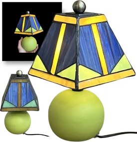 Nočná lampa Tiffany vitáž PICASSO_ CERAMIC BASE 31*18*13