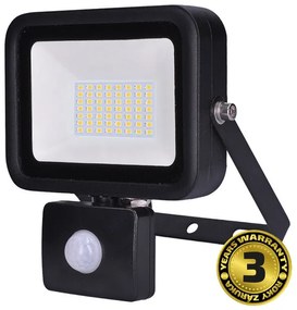 Solight WM-50WS-L LED reflektor PRO 50W, 4600lm, 5000K, IP44, čierna, so senzorom