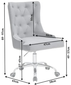 Kancelárska stolička VICTORIAN strieborná