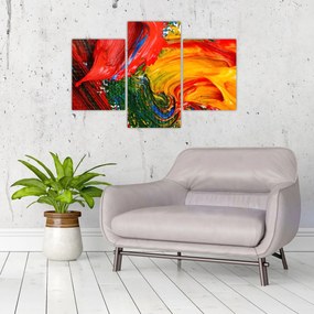 Obraz - Modrenie abstrakcie štetcom (90x60 cm)