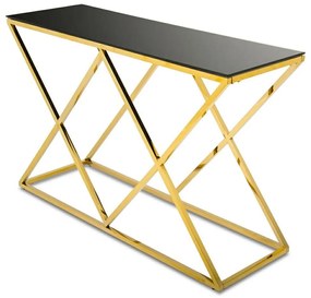 Konzolový stolík Dejres čierno-zlatý