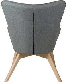 Sivé kreslo s podnožkou Niko – Ropez