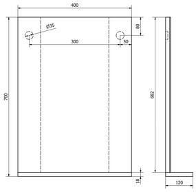 Aqualine Aqualine, BETA zrkadlo 40x70x12cm, 57395