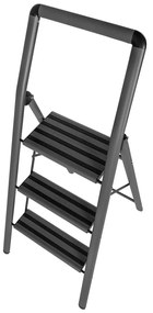 Sivé schodíky Wenko Compact, výška 114,5 cm