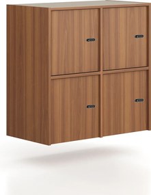 Nadstavba pre skrine FRAME, 4x dvere, 872 x 450 x 854 mm, mechanický zámok, orech