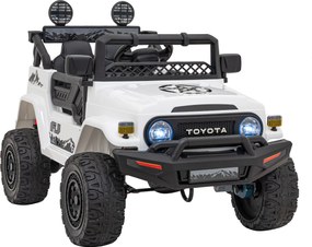 Ramiz Toyota FJ Cruiser pre deti biela + diaľkové ovládanie + pohon 4x4 + LED audio + EVA + pomalý štart