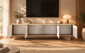 TV STOLÍK GALLIANO DUB BOLIVAR + CAPPUCCINO LED 204 cm