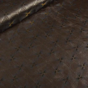 Biante Zamatový záves Isabela IBL-012 Rose Gold trojuholníky na hnedom - šírka 270 cm 270x230 cm