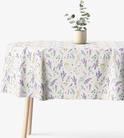 Goldea oválny obrus valencia - levanduľová záhrada 140 x 200 cm