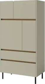 Vysoká komoda Lucky,eukalyptovo zelená/baltský dub%