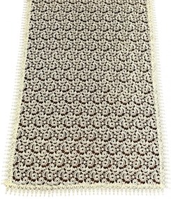 Béžový krajkový obrus s ozdobným lemom Šírka: 80 cm | Dĺžka: 140 cm