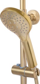 Rea Vincent, sprchový set s termostatickou batériou a dažďovou hlavicou 25cm, zlatá matná, REA-P6602