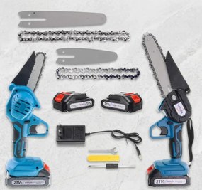 Nakida Akumulátorová ručná mini pílka NAKIDA HT-5719 + 2x batéria 21 V + 127 mm + 185 mm lišta + 2 reťaze