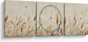 Obraz - Divoká lúka (s hodinami) (90x30 cm)
