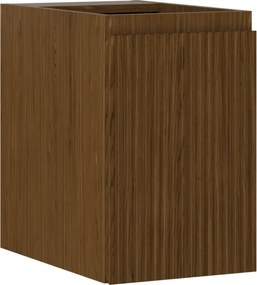 Mexen Rivel, kúpeľňová skrinka 30 cm, 1 dvierka, drážkovaná, orech, 91A21-03047-1-BF86