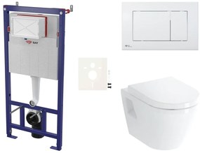 Cenovo zvýhodnený závesný WC set SAT do ľahkých stien / predstenová montáž + WC VitrA Integra SIKOSSINTSC20K